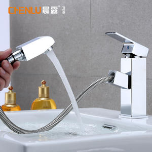 ก๊อกน้ำแบบดึงออกได้เคลือบสีดำ แกนวาล์วเซรามิก ก๊อกอ่างล้างหน้าแบบติดตั้งบนเด็คแบบรูเดียว พร้อมฟังก์ชั่นสเปรย์ - Product Image 2