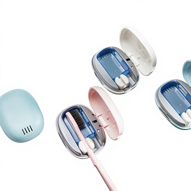Smart Toothbrush Sterilizer Travel Home Portable UVC UV Disinfection Box with 5-Minute Disinfection USB Charging ABS Material