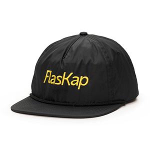 5 Panel Custom Embroidery logo Unstructured Black Snapback Hats Nylon Caps - Product Image 1