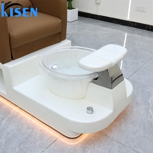 KISEN Luxury Modern <b>Brown</b> Whirlpool Pedicure <b>Chair</b> Spa Massage Foot Care <b>Chair</b> for Nail Salon Pedicure <b>Chairs</b> with Jet and LED - Product Image 5
