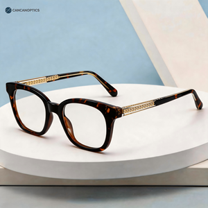 CC87111 – Lunettes anti-lumière bleue pour femme, monture carrée unie en TR90, branches en métal, écologiques, légères et tendance pour le quotidien - Product Image 1