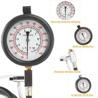 Manomètre de compression de carburant pour voiture 0-140 PSI 0~10 Bar, kit d'outils de diagnostic avec valve et tuyau de vidange TU-433