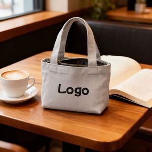 Promotional Canvas Gift <b>Bag</b> with Zipper High Quality Custom Logo Tote <b>Bag</b> Factory Directly Offer <b>Festival</b> Event Gift <b>Bags</b> - Product Image 1