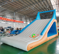 Glissière gonflable adaptée aux besoins du client de chute libre de l'eau grande glissière portative gonflable avec le jeu de tunnel
