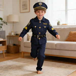 Costume de policier et kit de jeu de rôle pour garçons, déguisement de fête de carnaval, performance, déguisement d'Halloween pour garçon, costume de policier - Product Image 6
