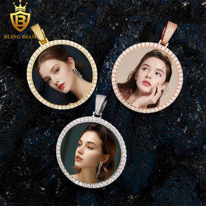 <span class=keywords><strong>Pendentif</strong></span> personnalisé avec <span class=keywords><strong>gravure</strong></span> <span class=keywords><strong>photo</strong></span>, bijou souvenir <span class=keywords><strong>pour</strong></span> <span class=keywords><strong>homme</strong></span>, moissanite VVS, argent sterling 925, certificat GRA - Product Image 1