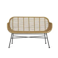 Chaise de salle à manger empilable en osier de style bohème moderne pour l'extérieur - Durable et imperméable pour les hôtels et les jardins