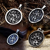 Nouvel Arrivage – Pendentif Chevalière Vintage en Acier Inoxydable pour Homme avec Chaîne Maillons Argentée/Noire – Idéal pour Fiançailles, Mariage, Anniversaire