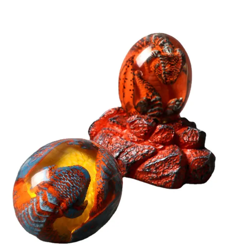 Lava Dragon Egg Tượng Với Đứng Cơ Sở Khủng Long Trứng Nhựa Bức Tượng Nhỏ Điêu Khắc Để Bàn Showpiece Trang Trí Nghệ Thuật Nhà Thủ Công Quà Tặng