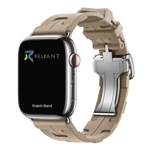 Correa de Silicona Transpirable y Agradable al Tacto con Hebilla de Mariposa H-ermes para Reloj Apple Serie 10 42mm 46mm (WB1073T) - Product Image 4