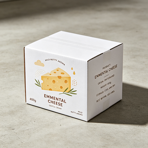 Boîte en carton ondulé suisse imprimée numériquement sur mesure, production en 72h, pour le fromage Emmental, emballage recyclable - Product Image 3