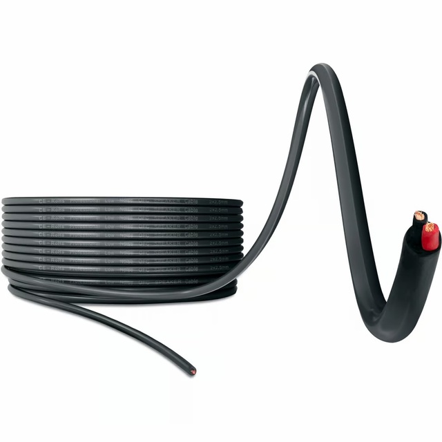Premium Black Audio Cable 1.5 to 4mm² 100m Oxygen Free Copper Speaker Wire with PVC Jacket