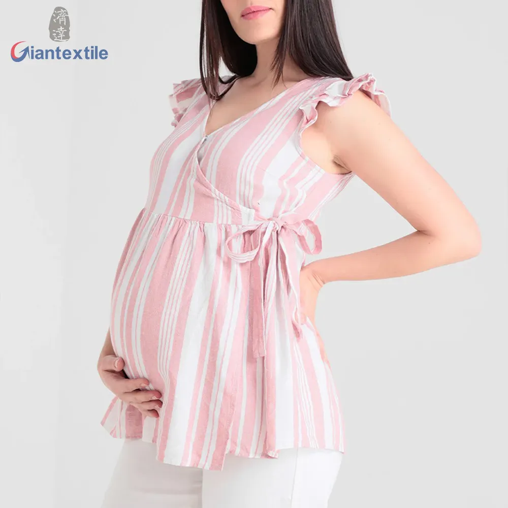 Design vestido feminino top maternidade, tamanho grande, manga comprida, vermelho e branco, listras, roupa feminina