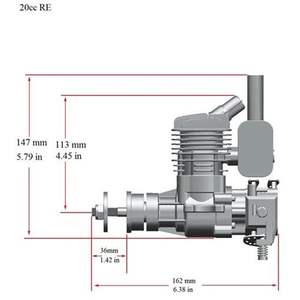 Motor Original RCGF STINGER 20CC RE de 2 Tiempos, Motor de Gasolina para Aviones RC, Motor de Dos Ciclos Stinger 20CC - Product Image 3