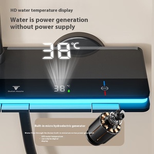 Vòi sen tắm gốm sứ điều khiển nhiệt độ kỹ thuật số, hiển thị ánh sáng xung quanh bầu trời đầy sao, chế độ phun mưa, massage toàn thân - Product Image 4