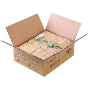 La mayoría de los palillos empaquetados de plástico baratos 100% palos de bambú redondos de naturaleza pura personalizados OEM precio bajo