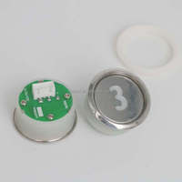 Bouton d'ascenseur anti-collision avec trou de montage de 37 mm, bouton poussoir LED en acier inoxydable