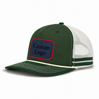 Gorra Trucker de Golf con Logotipo Personalizado Bordado, Parte Delantera de Sarga de Algodón, Parte Trasera de Malla, Visera Curva, Cierre a Presión con Cuerda para Bordado OEM