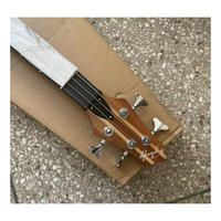 JELO Guitare basse électrique 4 cordes 43 pouces avec corps en sapele et 24 frettes semi-fermées en nickel Touche en bois de rose, érable et ébène