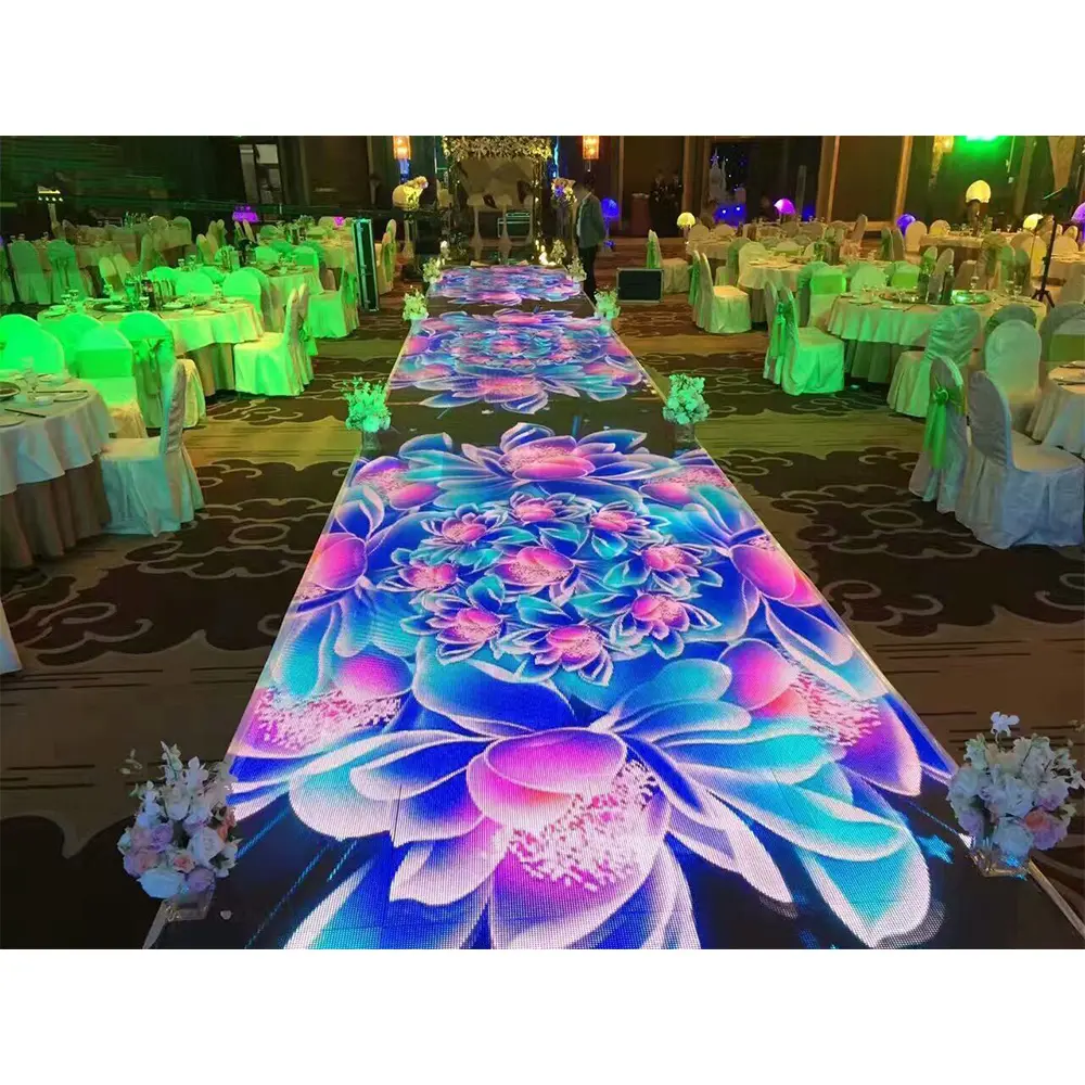 500*500Mm Indoor P2.6 P2.9 P3.9 4K Led Floor Tile Display For Event Tradeshow Interactive Wedding Stage Dance Floor Led Screen