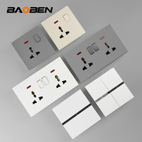 Prise murale intelligente BAOBEN pour le Royaume-Uni, chargeur rapide double USB et Type-C 20W, multiprise pour la maison/le bureau, interrupteur d'alimentation PC 1/2/3 voies