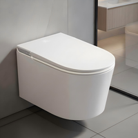 Ensemble de toilettes intelligentes en céramique murales avec siège chauffant instantané et télécommande – Vente en gros de toilettes connectées de luxe