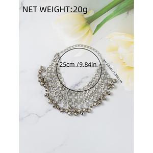 Cheville en alliage motif cloche ethnique plaqué argent antique pour femme, bijou de mode pour soirée 2024 - Product Image 6