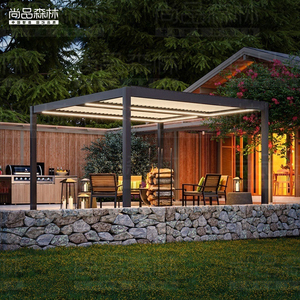 Không thấm nước sinh học khí hậu dù để che nắng tán ngoài trời nhôm pergola sơn tĩnh điện khung rèm gian hàng mái tùy chọn màn hình - Product Image 1