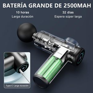 Masseur corporel électrique mini populaire, pistolet de massage musculaire à percussion profonde, 30/99 niveaux de vitesse, 4 têtes de massage, myofascial, 1200 mAh - Product Image 2