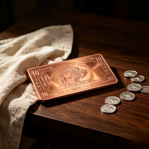 Lingote de Cobre Sólido de <span class=keywords><strong>10</strong></span> Onzas, Estilo Dólar, con Grabado de Búfalo, .999, Cobre Fino - Product Image 4