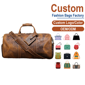 Bolsa de lona de cuero repujado marrón para hombre con adornos florales |   Fabricación Personalizada OEM/ODM para Marcas de Viajes y Estilo de Vida - Product Image 1