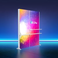 Boîte à lumière LED SEG double face personnalisée pour exposition, événement, publicité, salon professionnel, avec étagère