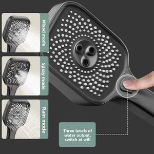 Ensemble de <span class=keywords><strong>douche</strong></span> numérique gris anthracite en laiton avec système de pluie à touches de piano et jet de pression - Product Image 4