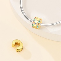 Breloques en laiton plaqué or 18 carats, pendentifs breloques, perles, trèfle à quatre feuilles, libellule, cœur, boucle de sécurité, accessoires pour bijoux DIY et bracelets