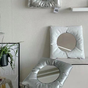 Mode PU cuir <span class=keywords><strong>miroir</strong></span> charme extérieur <span class=keywords><strong>miroir</strong></span> <span class=keywords><strong>porte</strong></span>-clés femmes rond maquillage <span class=keywords><strong>miroir</strong></span> bureau tasse Pad - Product Image 5