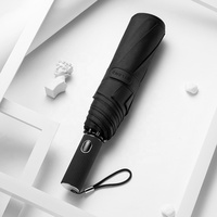 Parapluie pliant léger pour la pluie et le soleil, en tissu pongé résistant, avec auvent complet, conception coupe-vent, portable, idéal pour les voyages en extérieur