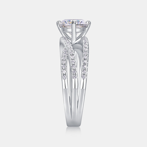 แหวนหมั้นเพชร Eternity Diamond เงินแท้ 925 ประดับมอสซาไนต์ สำหรับผู้หญิง ดีไซน์ทันสมัย ผลิตเครื่องประดับตามสั่ง แหวนมอสซาไนต์ 0.8 กะรัต - Product Image 5