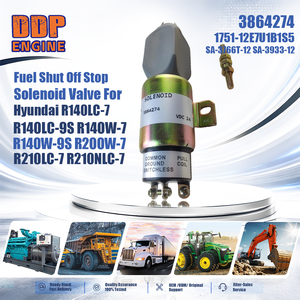1751-12E7U1B1S5 วาล์วโซลินอยด์หยุดการจ่ายน้ำมันเชื้อเพลิงสำหรับ R140LC-7 R140LC-9S R140W-7 R140W-9S R200W-7 R210LC-7 R210NLC-7 - Product Image 2