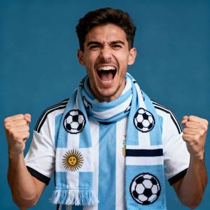 Écharpes de supporter de football en satin tricoté non tissé avec logo personnalisé YFWholesale (avec franges) Impression numérique Promotionnelle pour entreprises - Product Image 1