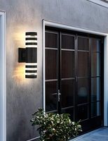 Appliques murales LED modernes pour extérieur, lumière chaude 3000K, éclairage de porche haut/bas, étanche, 12W 500LM, noir
