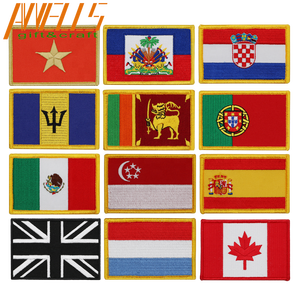 Niềm tự hào Yêu Nước USA Cờ Mỹ vá grey thêu trên cao su PVC cho áo khoác mũ tay áo - Product Image 6