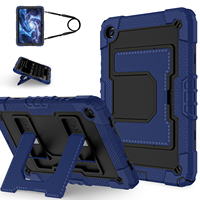 Étui antichoc robuste en silicone et polycarbonate avec support pliable et bandoulière pour Samsung Tab A11 Plus 11 2025 Tab A9 Plus 11 2023