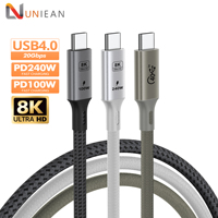 Super compatibilité USB 4.0 Type C câble 40Gbps PD 100W chargeur de données charge rapide USB C câble pour MacBook Thunderbolt3