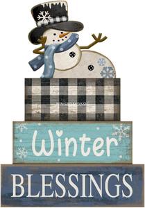 Ensemble de 4 décorations modernes en bambou en forme de flocon de neige pour anniversaire, étanches et amovibles, pour plateau à étages, idéal pour la décoration de la maison et du salon de style ferme - Product Image 2