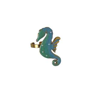 แหวนม้าน้ำ สแตนเลส 316L ชุบทอง PVD เครื่องประดับแฟชั่น - Product Image 1
