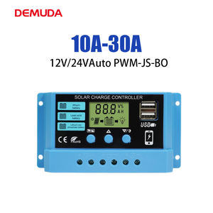 ตัวควบคุมการชาร์จแผงโซลาร์เซลล์ DEMUDA แบบ PWM 12 โวลต์ 12v 24V 10A 20A 30A 2 พอร์ต USB สำหรับระบบแผงโซลาร์เซลล์ - Product Image 1