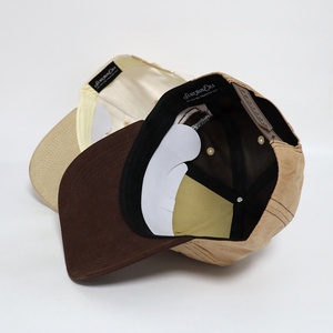 Gorra de Béisbol Personalizada con Logotipo, Ajustable, de 5 Paneles, Estilo Clásico, Dos Tonos, Estilo Western, con Cierre a Presión, Beige, Marrón Oscuro, Gamuza, para Hombre - Product Image 4