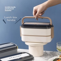Boîte à repas portable de haute qualité avec compartiments, compatible micro-ondes, pour étudiants et employés de bureau, emballée en carton