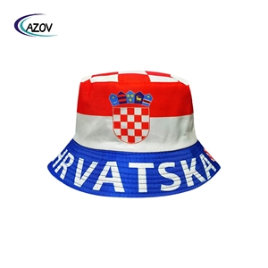 Sombrero de cubo con estampado de la bandera nacional de Croacia, diseño de fútbol mundial, gran oferta para aficionados - Product Image 1