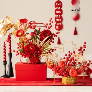 Fleur artificielle Phalaenopsis en fer forgé <span class=keywords><strong>pour</strong></span> le Nouvel An chinois 2026, pot de fleurs décoratif <span class=keywords><strong>pour</strong></span> le printemps, motif lapin, <span class=keywords><strong>pour</strong></span> <span class=keywords><strong>intérieur</strong></span>, avec inscription de bénédiction - Product Image 5